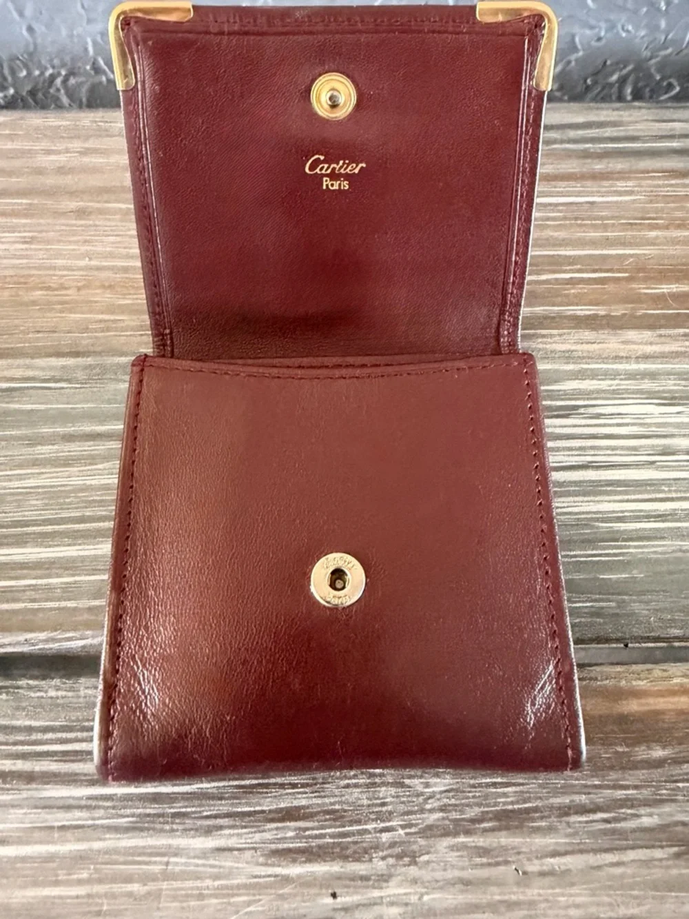Cartier coin case square purse / wallet Must de Bordeaux 73184184